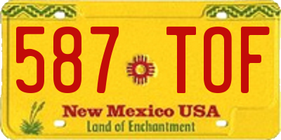 NM license plate 587TOF