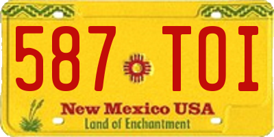 NM license plate 587TOI
