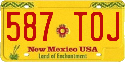 NM license plate 587TOJ
