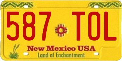 NM license plate 587TOL