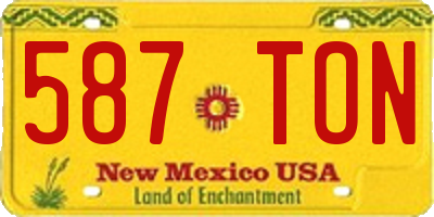 NM license plate 587TON