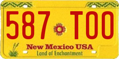 NM license plate 587TOO