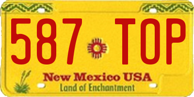 NM license plate 587TOP