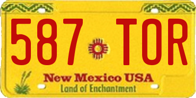 NM license plate 587TOR