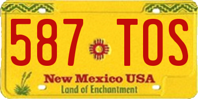 NM license plate 587TOS