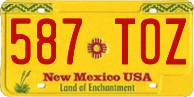 NM license plate 587TOZ