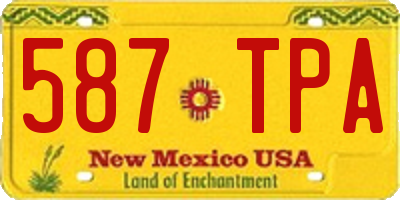 NM license plate 587TPA