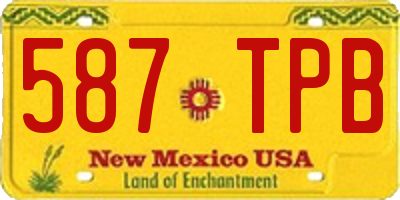 NM license plate 587TPB