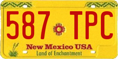 NM license plate 587TPC