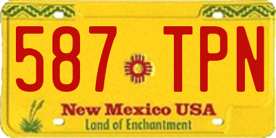 NM license plate 587TPN