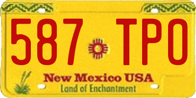 NM license plate 587TPO