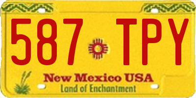NM license plate 587TPY