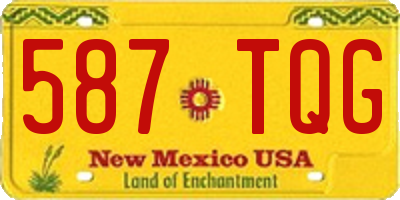 NM license plate 587TQG