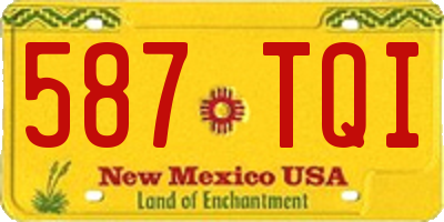 NM license plate 587TQI