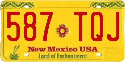 NM license plate 587TQJ