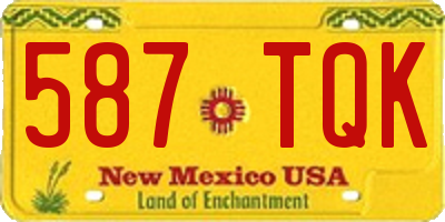 NM license plate 587TQK