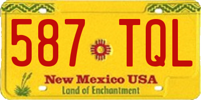 NM license plate 587TQL