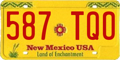 NM license plate 587TQO