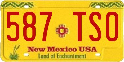 NM license plate 587TSO