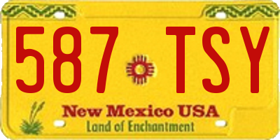 NM license plate 587TSY