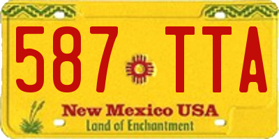 NM license plate 587TTA