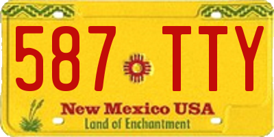 NM license plate 587TTY