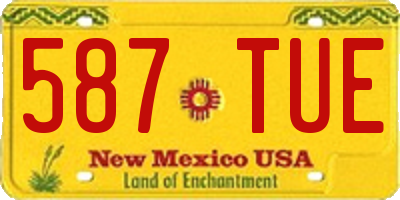 NM license plate 587TUE