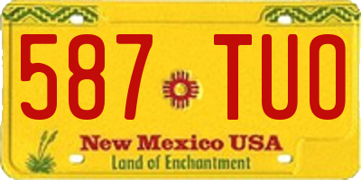 NM license plate 587TUO