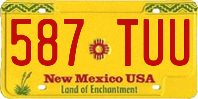NM license plate 587TUU