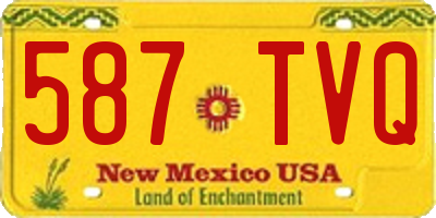 NM license plate 587TVQ