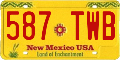 NM license plate 587TWB