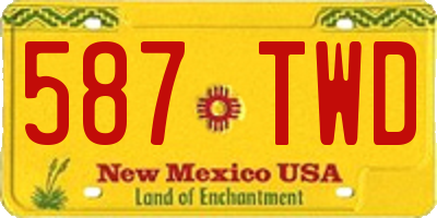 NM license plate 587TWD