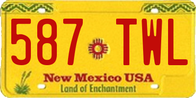 NM license plate 587TWL