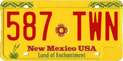 NM license plate 587TWN