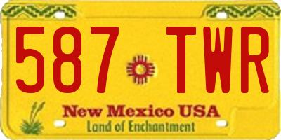 NM license plate 587TWR