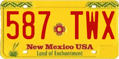 NM license plate 587TWX