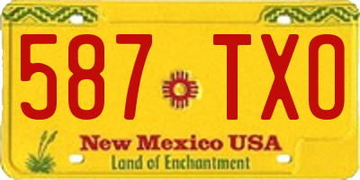 NM license plate 587TXO