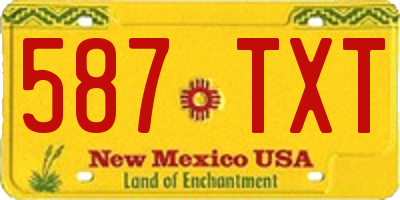 NM license plate 587TXT