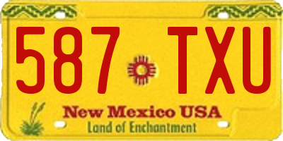 NM license plate 587TXU