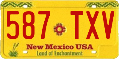 NM license plate 587TXV