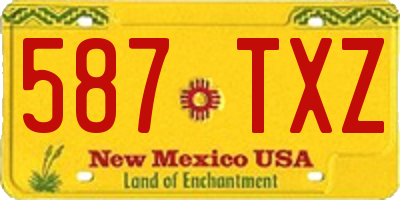 NM license plate 587TXZ