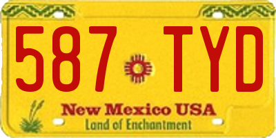 NM license plate 587TYD