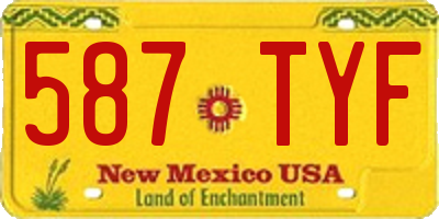 NM license plate 587TYF