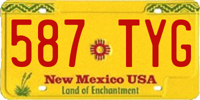 NM license plate 587TYG