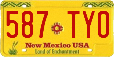 NM license plate 587TYO