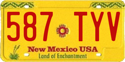 NM license plate 587TYV