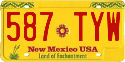 NM license plate 587TYW