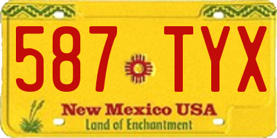 NM license plate 587TYX