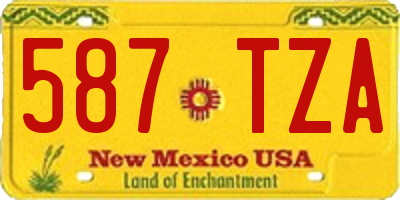NM license plate 587TZA