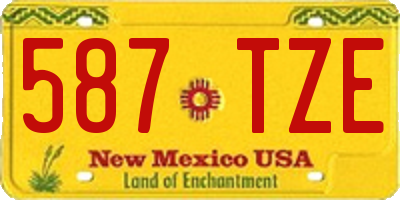 NM license plate 587TZE
